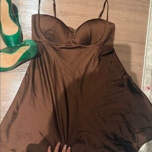 Brown OhPolly Slip Dress US 4